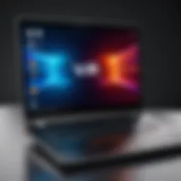 Close-up of a high-performance refurbished VR ready laptop showcasing its sleek design and powerful components.