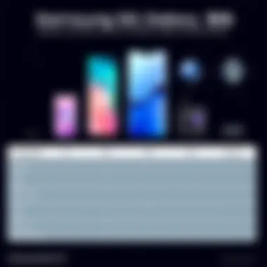 Comparison chart of Samsung Galaxy 5G with other devices