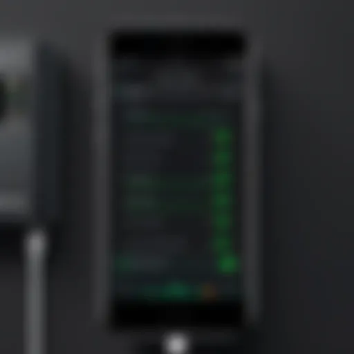 A sleek smartphone displaying a fast battery charger app interface