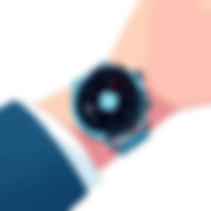 Close-Up View of an Android Smartwatch on a Wrist A close-up view of an Android smartwatch on a wrist, emphasizing compatibility