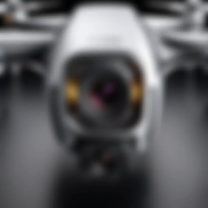 Close-up view of Dron Anafi's advanced camera system