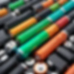 An intricate diagram showcasing the various types of rechargeable battery technologies.