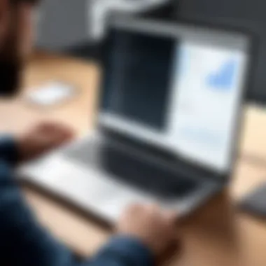 IT professional using a high-end notebook