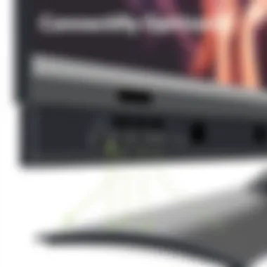 Close-up of Visio V Series 65 Inch TV ports and connectivity options