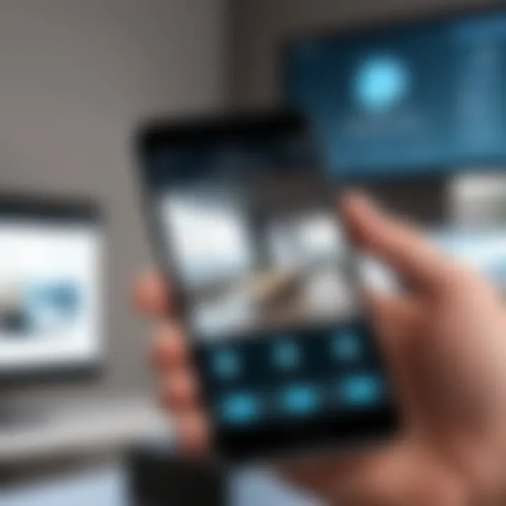 User accessing security camera footage on a smartphone