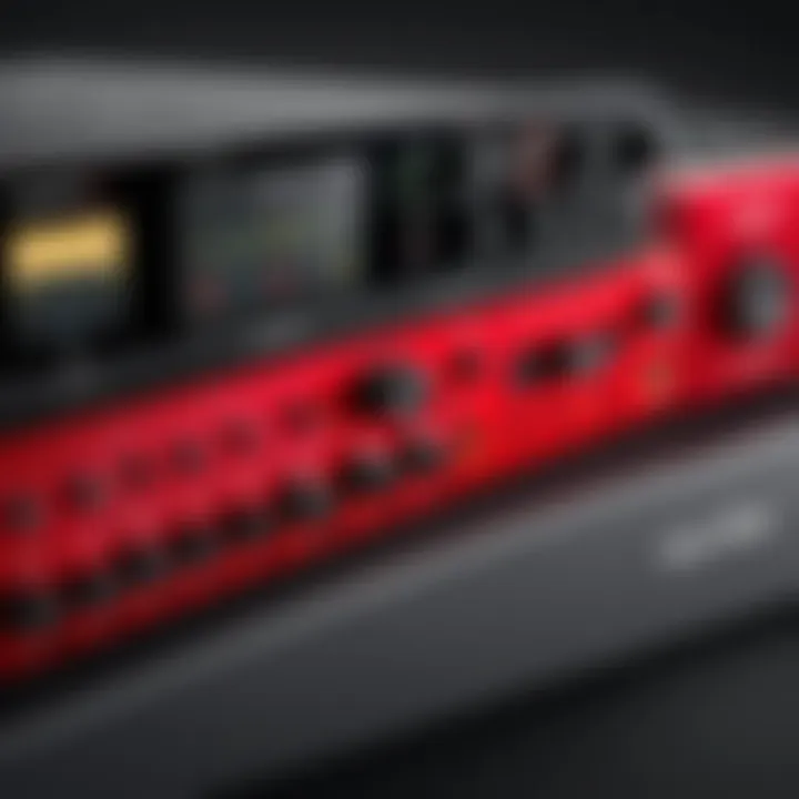 Focusrite Scarlett Solo displayed alongside other audio interfaces for comparison