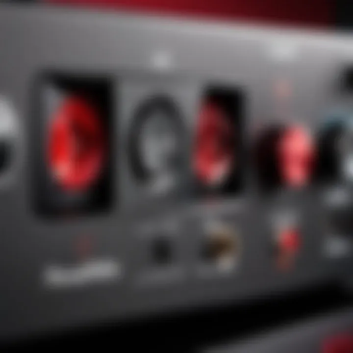 Detailed shot of the input/output ports of the Focusrite Scarlett Solo