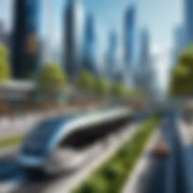 A future-ready cityscape integrating sustainable transportation