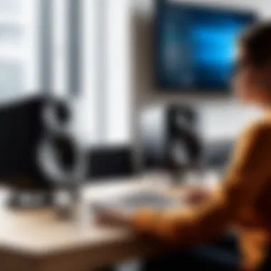User Experience in Professional Use User engaging with Harman Kardon speakers in a professional setting