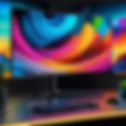 High dynamic range gaming monitor displaying vibrant colors