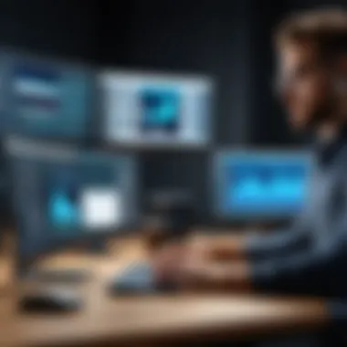 IT Professional Using Editing Software IT professional utilizing editing software for project development