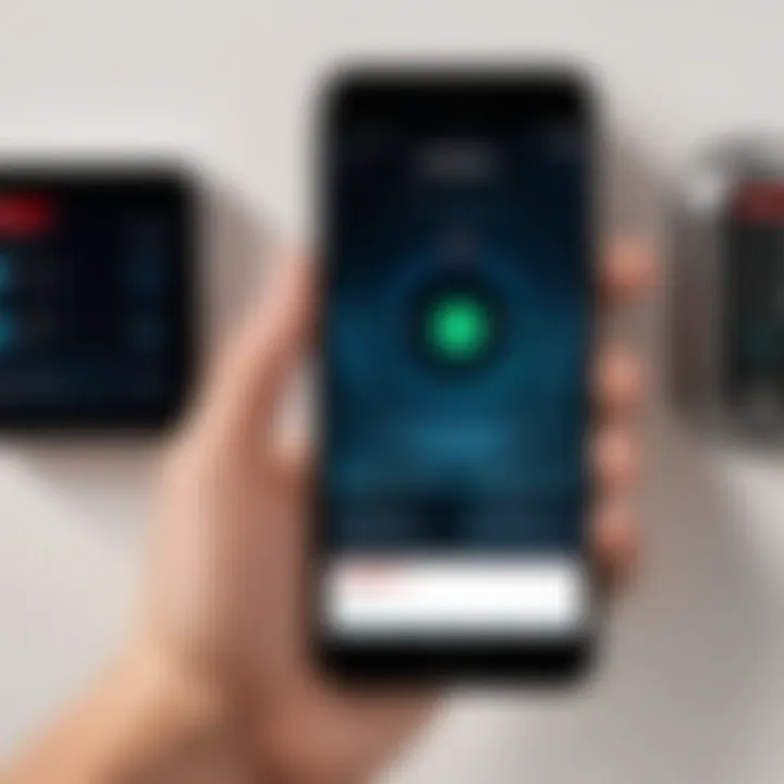 User interacting with Honeywell electronic lock via smartphone