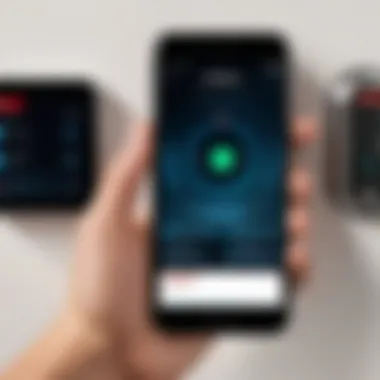 Smartphone Connectivity and User Experience with Honeywell Locks User interacting with Honeywell electronic lock via smartphone