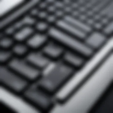 Close-up view of Samsung laptop keyboard highlighting ergonomic features