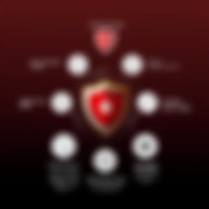 Security Features of McAfee for Mobile Diagram illustrating security features of McAfee for mobile