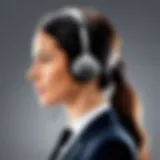 Elegant design of Jabra office headset showcasing wireless technology.