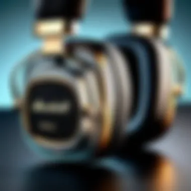 Close-up of Sound Quality Features Close-up of Marshall Major IV headphones showcasing sound quality