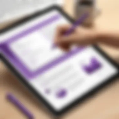 Illustration of OneNote features enhancing productivity on iPad