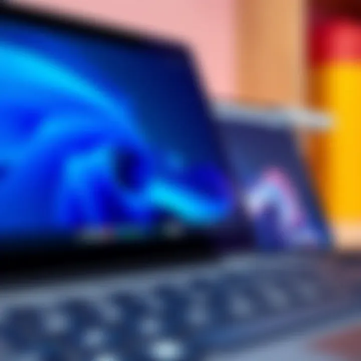 User interface of software applications on the Microsoft Surface Book Studio