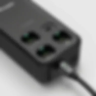 Close-up of charging ports on Mophie Battery Pack