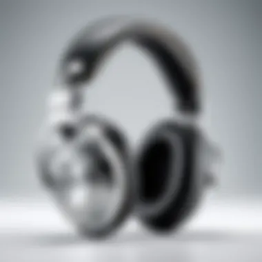 Close-up view of advanced noise isolating headphone design