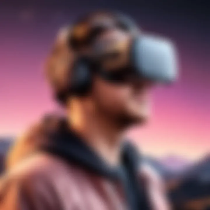 User engaging in an immersive VR experience with Oculus Quest