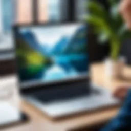 Portable screen setup enhancing productivity