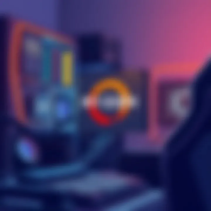 Ryzen 5 CPU in a High-Performance Gaming Setup Illustration showing CPU in a gaming setup