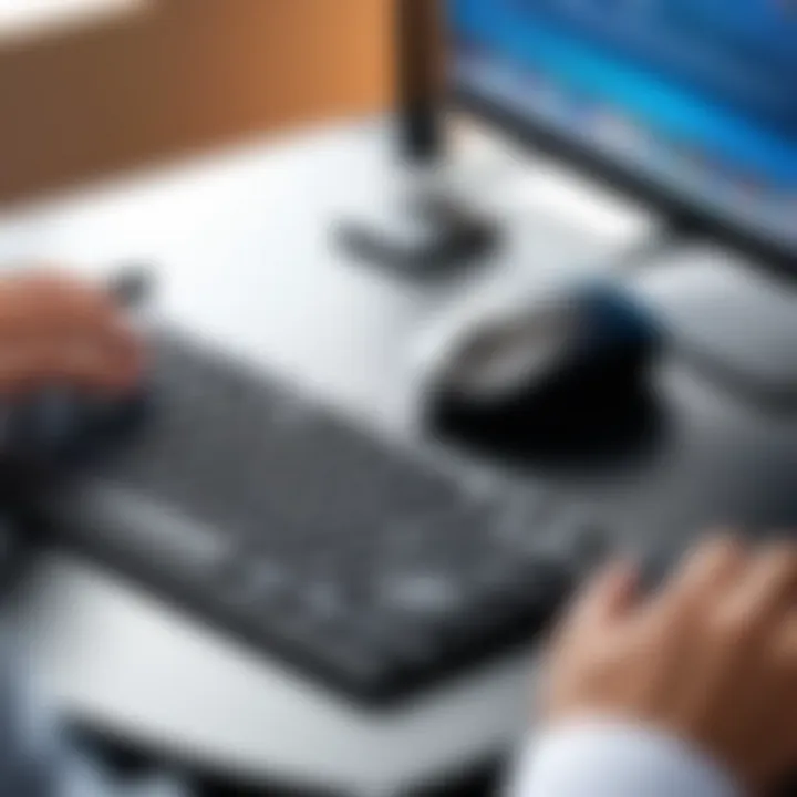 User enjoying seamless control with a wireless mouse and keyboard