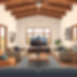 An indoor digital TV antenna set up in a rural living room