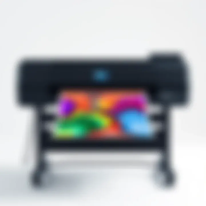 Modern art printer showcasing vibrant color output