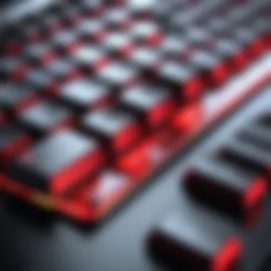 Silent Red Switches in a Professional Keyboard Setup Keyboard showcasing silent red switches in action