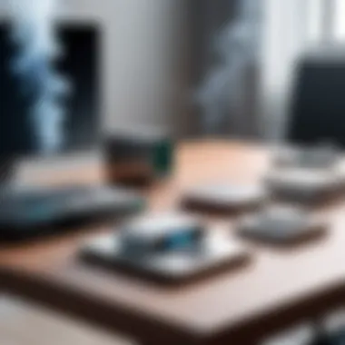 Diverse Types of Smoke Security Systems Various types of smoke security systems showcased on a table