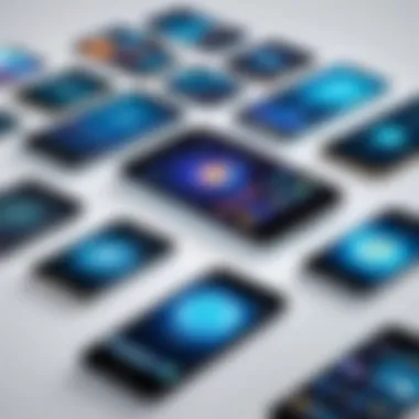 Future of Mobile Devices An artistic depiction of futuristic mobile devices and their potential applications.