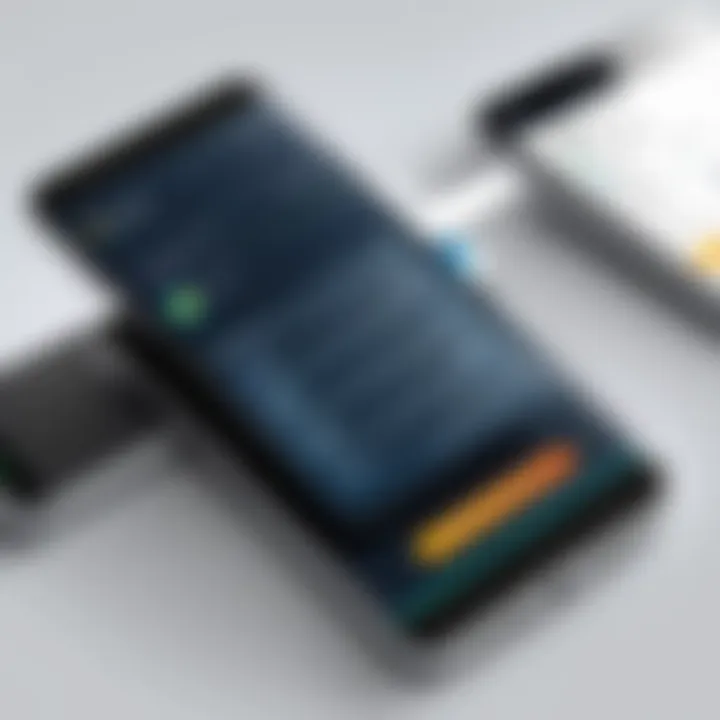 Mobile device showcasing a digital wallet interface