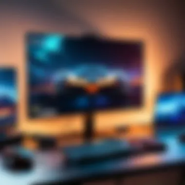 Ultimate Gaming Setup Trendy gaming setup featuring top-tier laptops and accessories.