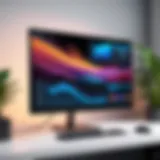 A sleek monitor showcasing vibrant graphics and sharp details