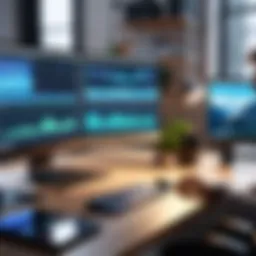 A digital workspace showcasing advanced video editing software.