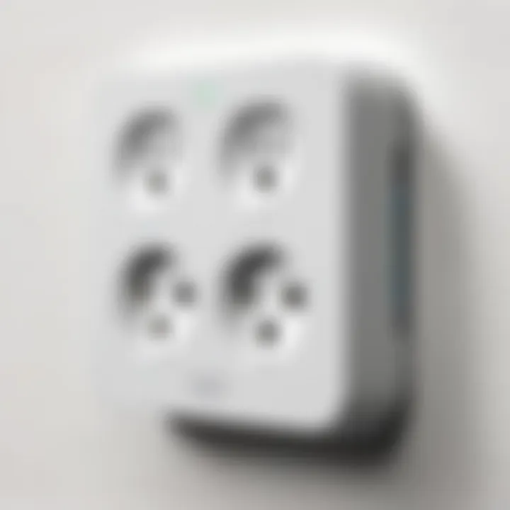 Close-up of a WiFi smart plug with smartphone integration