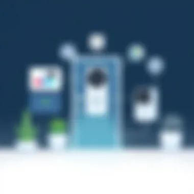 Illustration of doorbell camera installation process