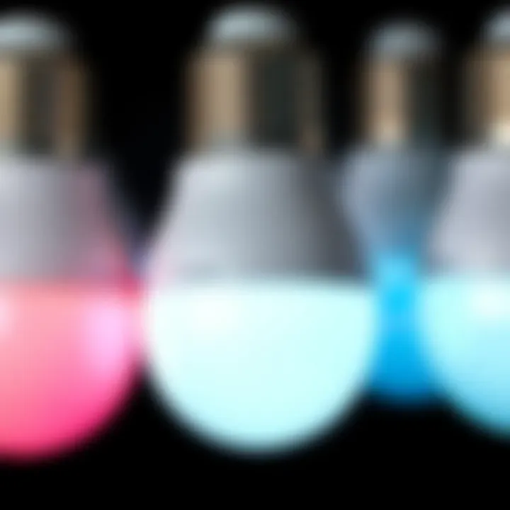 Philips Hue Bulbs: Design and Technology Close-up of Philips Hue bulbs showcasing their design and technology