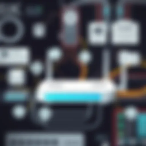 Visual representation of a router's internal components