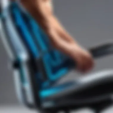 Close-up of ergonomic chair features highlighting lumbar support