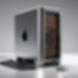 An artistic rendering of the Mac Cylinder Computer showcasing its sleek design