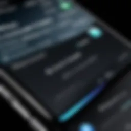 A close-up view of the latest iPhone software interface