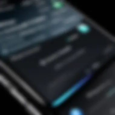 Latest iPhone Software Interface A close-up view of the latest iPhone software interface