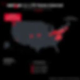 Coverage map highlighting Verizon LTE home internet regions